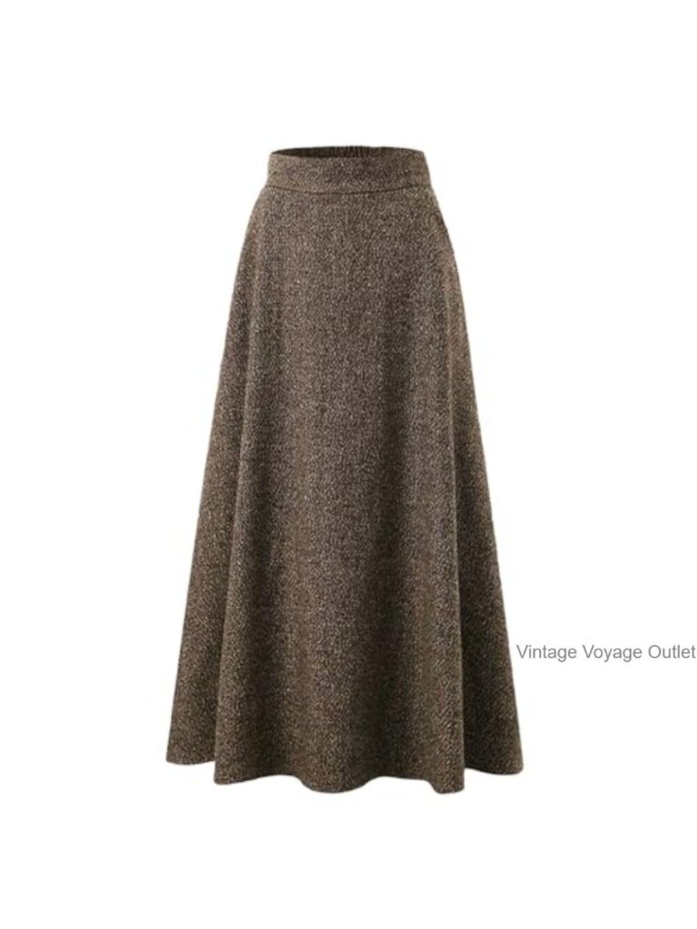 Women A-Line Maxi Winter Skirt with Pockets High Elastic Waist Cotton Polyester